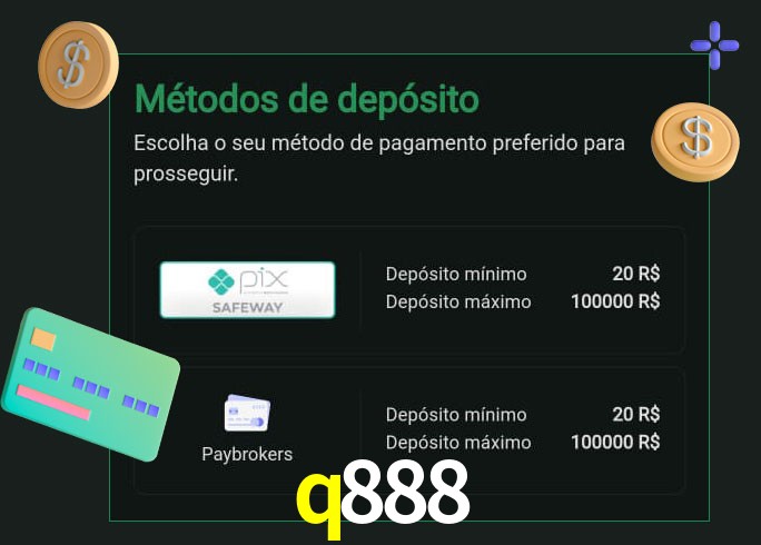 O cassino q888 oferece uma grande variedade de métodos de pagamento